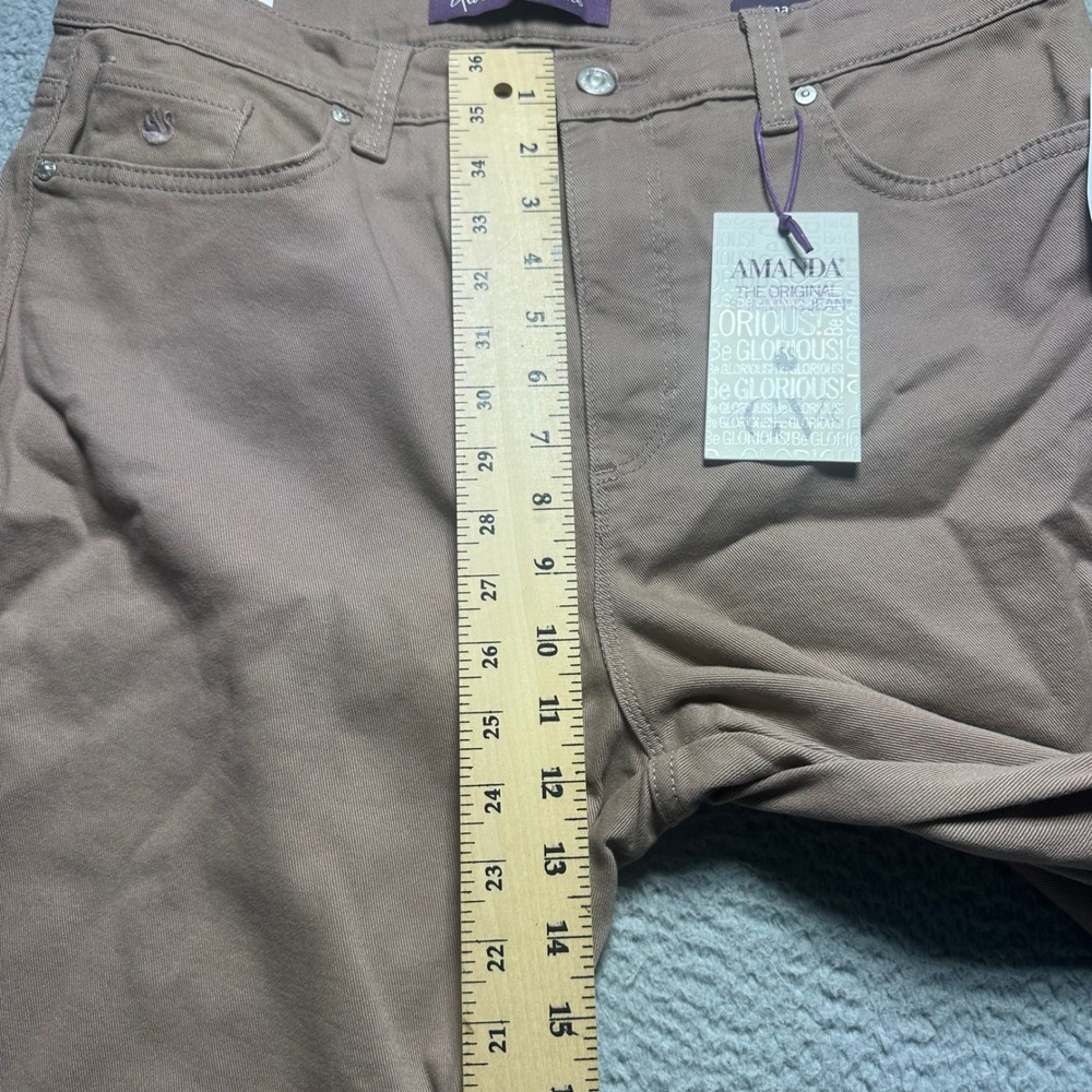Gloria Vanderbilt Amanda Slimming Jeans Ube Rouge High Rise Tapered Size 14 NEW - Picture 4 of 13